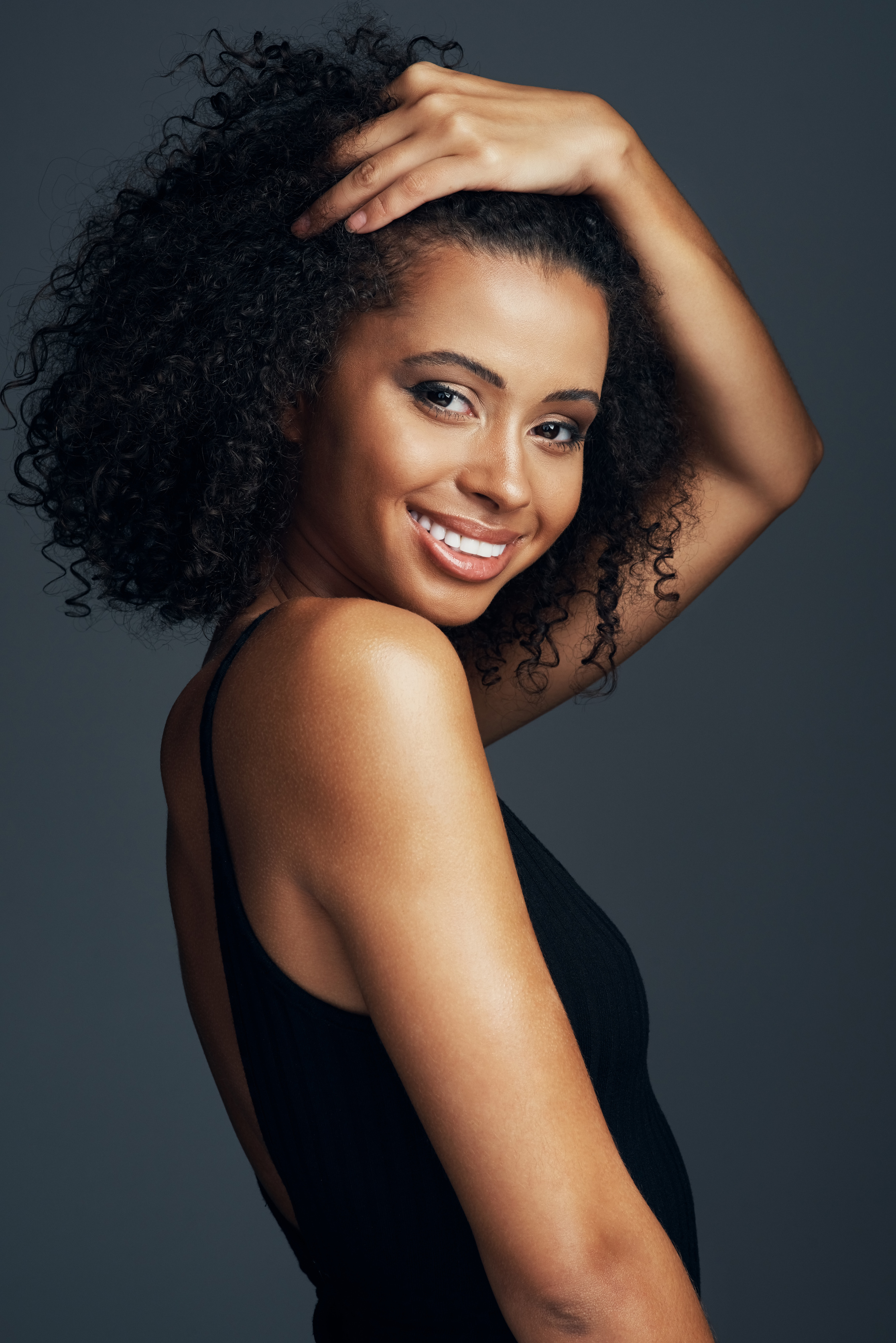 Embracing her natural hair